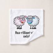 Baa-rilliant - かわいいカートゥーン 羊のペア バスタオルセット (ウォッシュタオル)