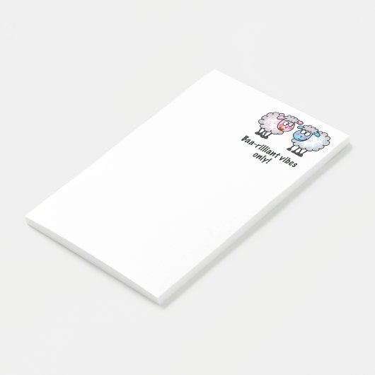 Baa-rilliant - Cute Cartoon Sheep Pair ポストイット (アングル)