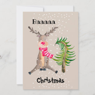 Baaaaクリスマスウォーター色トナカイ シーズンカード