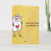 Baaaah鉱山のバレンタインデーの漫画のヒツジ シーズンカード (裏面)