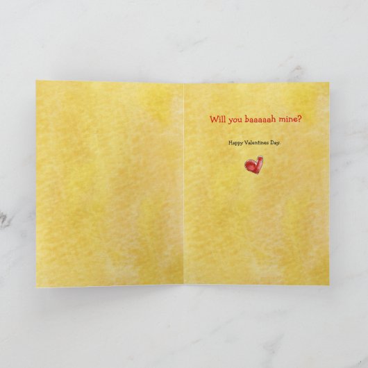 Baaaah鉱山のバレンタインデーの漫画のヒツジ シーズンカード (内部)