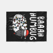 Baaah Humbug Sheep Xmas Lights Funny Anti Christma フリースブランケット (正面(横))