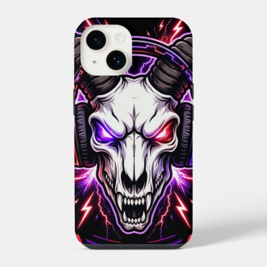 BAAL ライブストリーム スマホケース - ネオンスカル スナップケース iPhoneケース (裏面)