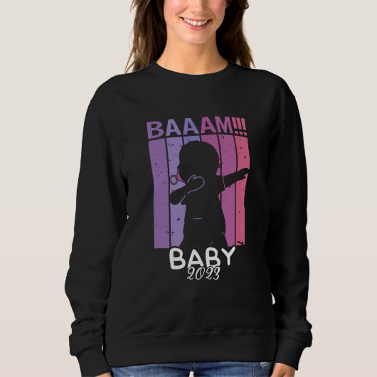 Baam Girl Baby 2023 Dab Pregnancy Expectant Mother スウェットシャツ (正面)