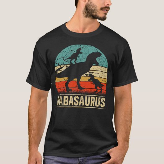 Baba Dinosaur T Rex Babasaurus 2 kids Family Match Tシャツ (正面)