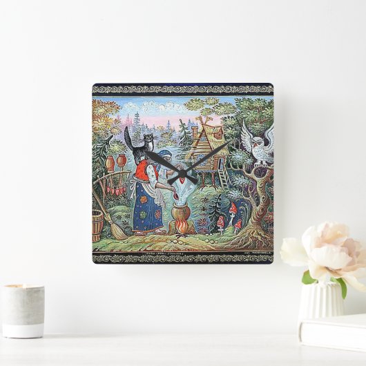 BABA JAGA RUSSIAN FOLKLORE  スクエア壁時計 (ホーム)