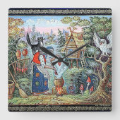 BABA JAGA RUSSIAN FOLKLORE  スクエア壁時計 (正面)