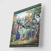 BABA JAGA RUSSIAN FOLKLORE SQUARE WALL CLOCK スクエア壁時計 (傾斜)