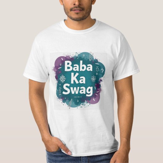 Baba Ka Swag | Bold Desi Abstract Hindi Graphic  Tシャツ (正面)