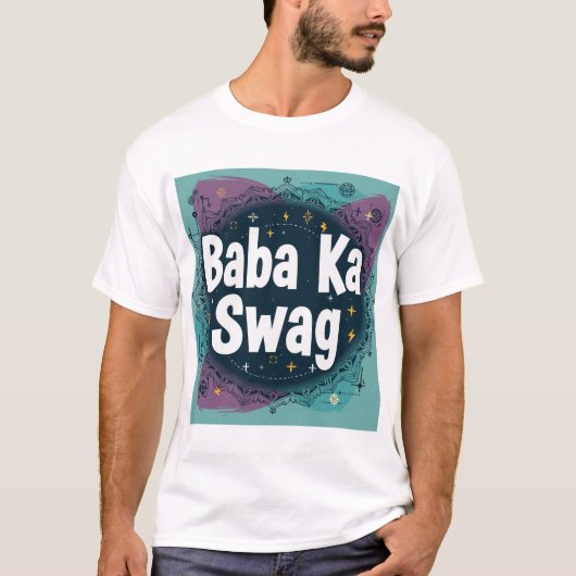 Baba Ka Swag | Bold Desi Abstract Hindi Graphic  Tシャツ (正面)