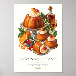 Baba Napoletano – Vintage Italian Dessert ポスター