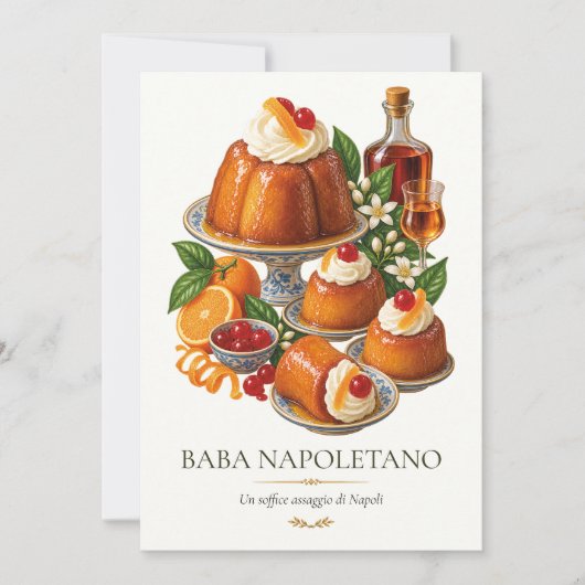 Baba Napoletano – Vintage Italian Dessert 招待状 (正面)