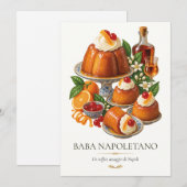 Baba Napoletano – Vintage Italian Dessert 招待状 (正面/裏面)