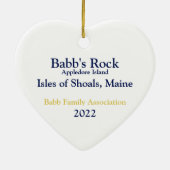 Babb Family Association - 2022年オーナメント セラミックオーナメント (裏面)