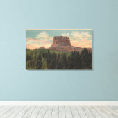 Babb, MT - View of Big Chief Mountain from Hwy キャンバスプリント (インサイチュ (ウッドフロア))