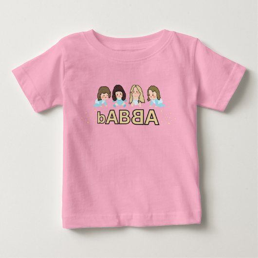 bABBA - 音楽好きな赤ちゃんと小さなダンシングクイーン ベビーTシャツ (正面)
