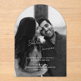 Babbette Minimalist写真モダン結婚の アクリル招待状