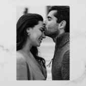 Babbette Minimalist写真モダン結婚の 箔招待状 (裏面)