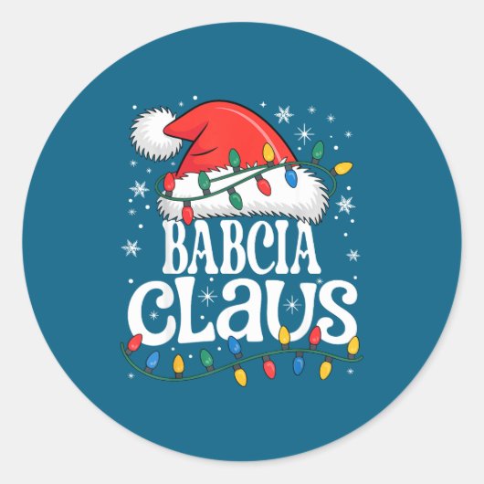 Babcia Claus Funny Xmas Christmas Grandma Holiday ラウンドシール (正面)
