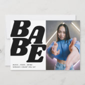 BABE ティーン写真付き誕生日招待状 招待状 (正面)