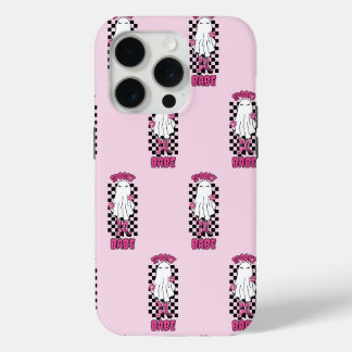 "Babe"女不気味性ハロウィーン幽霊-レトロピンク iPhone 15 Proケース