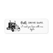 Babe, Drive Safe – Personalized Trucker ラベル (正面)