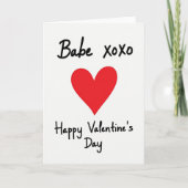 Babe Happy Valentines Day Card カード (正面)