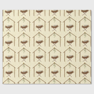 Babe in a manger Christmas wrap ラッピングペーパー