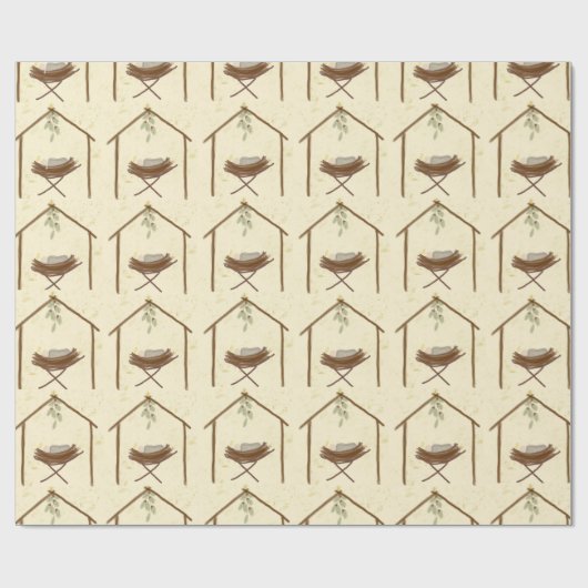 Babe in a manger Christmas wrap ラッピングペーパー (フラット)