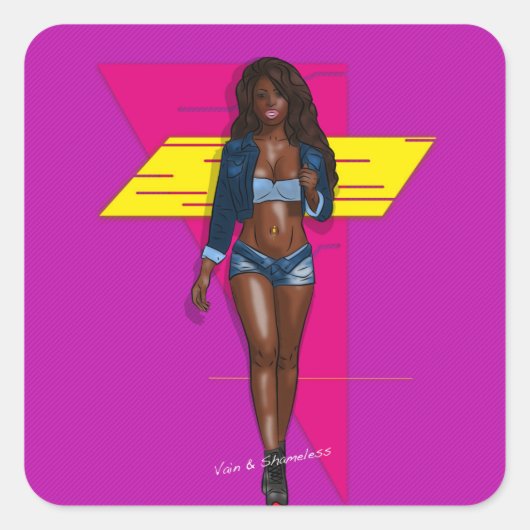 Babe in blue jeans スクエアシール (正面)