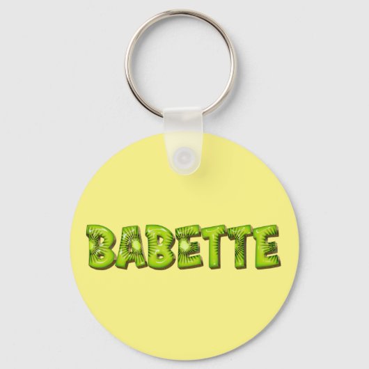 Babette Name Kiwi Design Schlüsselanhänger キーホルダー (正面)
