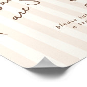 Babies are sweet Bebe Cafe Brown Bow Handdrawn ポスター (角)