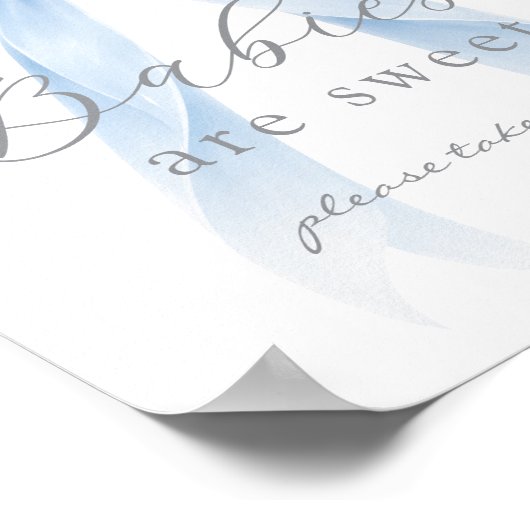 Babies are sweet Blue Coquette Bow ポスター (角)