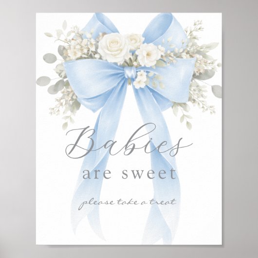 Babies are sweet Blue Coquette Bow ポスター (正面)