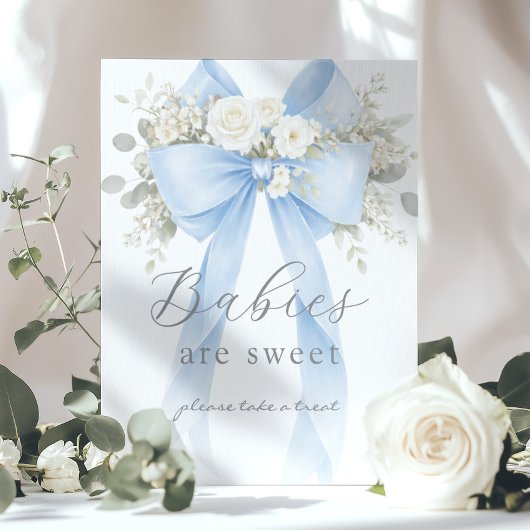 Babies are sweet Blue Coquette Bow ポスター