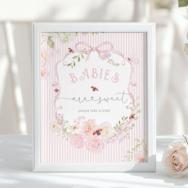 Babies are Sweet Love Bug Wildflower Baby Shower ポスター