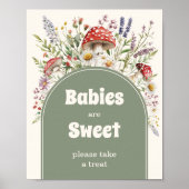 Babies are sweet Mushroom baby shower Poster ポスター (正面)