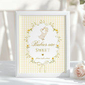 Babies are sweet Silly Goose yellow gingham ポスター