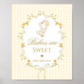Babies are sweet Silly Goose yellow gingham ポスター (正面)