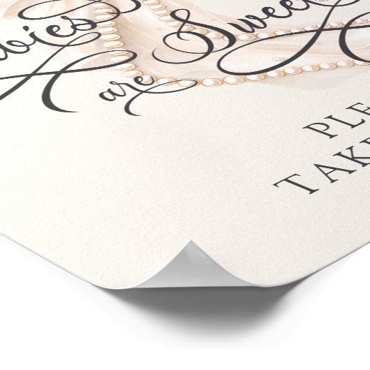 Babies Are Sweet Take a Treat Bow Floral ポスター (角)