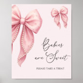 Babies Are Sweet Take a Treat Pink Bow Bow ポスター (正面)