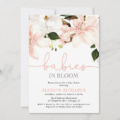 Babies in Bloom lilies twin girls baby shower 招待状 (正面)