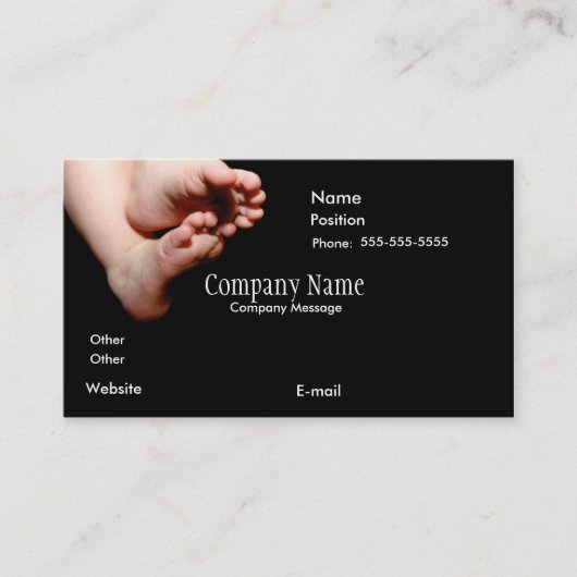 BabiesFeetInBlack-4-zazzle、Companyの会社名、Compa… 名刺 (正面)