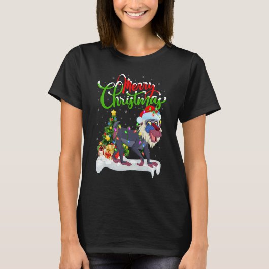 Baboon   Xmas Decorations Santa Baboon Christmas Tシャツ (正面)