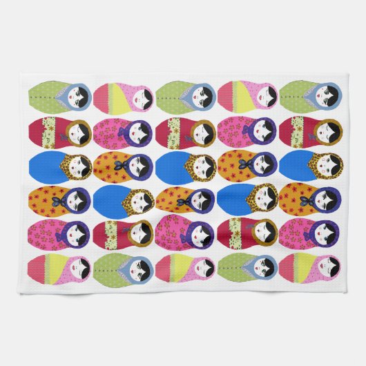 Babushkaの人形 キッチンタオル (横)