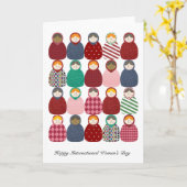 Babushka -女性の日 カード (黄色い花)