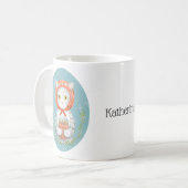 Babushka Cat Gray Tabby Cat Gift Custom Name   コーヒーマグカップ (正面左)