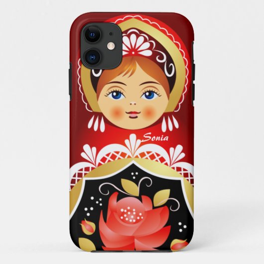 Babushka Matryoshkaのロシア人の人形 Case-Mate iPhoneケース (裏面)
