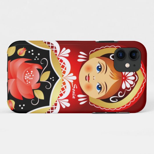 Babushka Matryoshkaのロシア人の人形 Case-Mate iPhoneケース (裏面(横))
