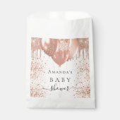 BABYシャワーバラ金ゴールドグリッター白バルーン フェイバーバッグ (正面)